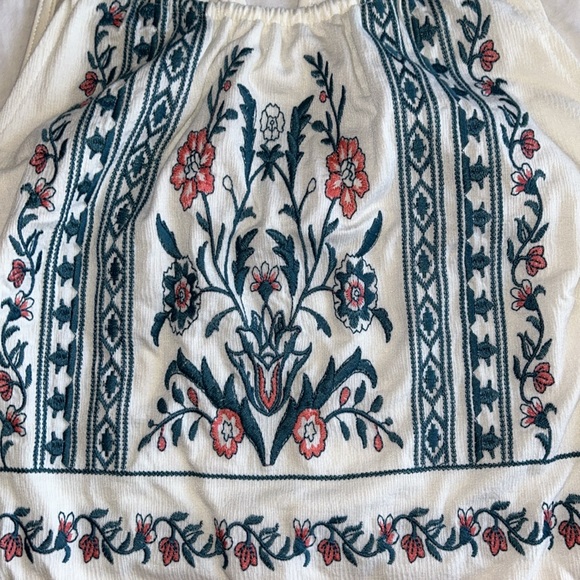 Floral Pattern Spaghetti Strap Tank Top - Roses Are Blue - Women’s S petite - Picture 3 of 4